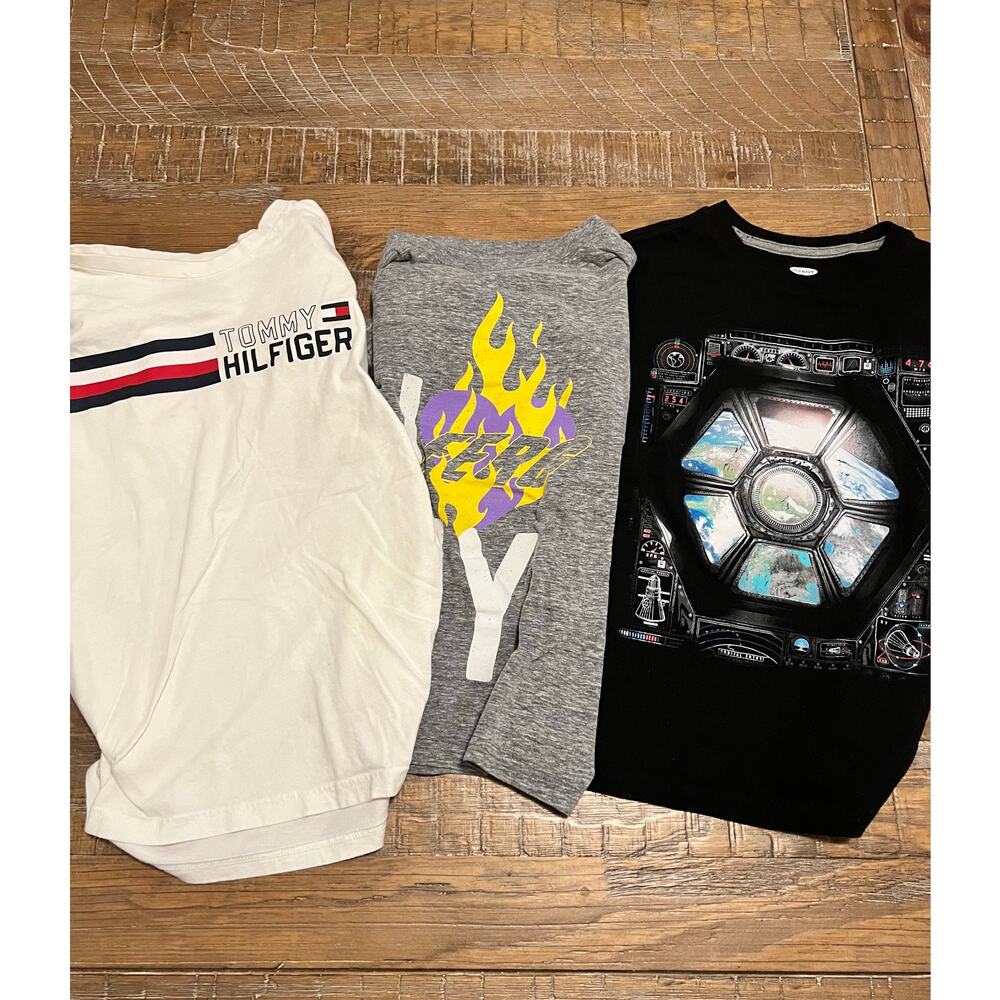 Lot of 3 Boys T-shirts SZ Medium Short Sleeve all have small flaws Outside Play